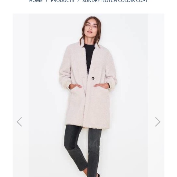 Sundry Notch Collar Sherpa Coat - Picture 1 of 8